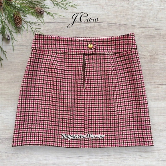 J. Crew NWT Wool Houndstooth A-Line Mini Skirt *Shop@lamwarrior - Picture 8 of 14